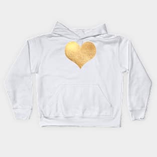 Golden Heart, Faux Gold Foil Kids Hoodie